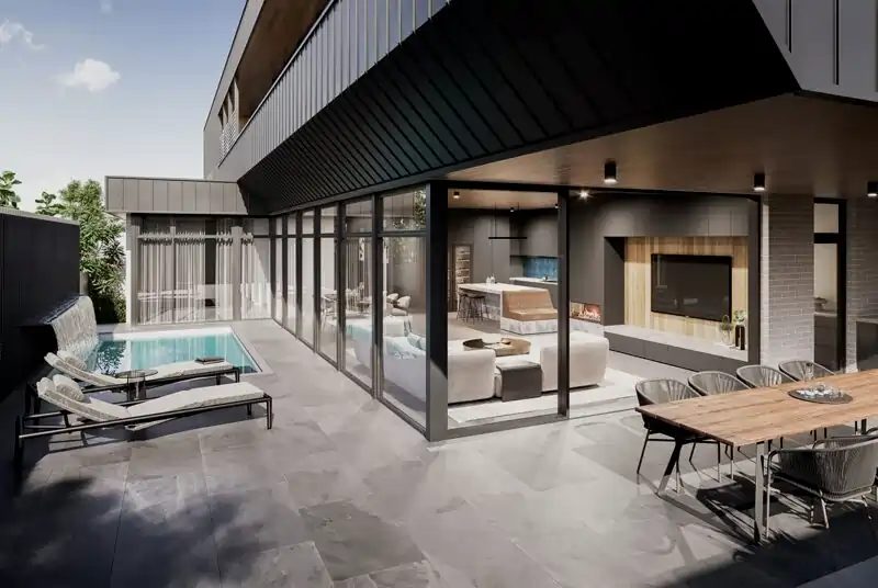 Varcon display home architectural detail — Mont Albert North, bespoke material and finish selection