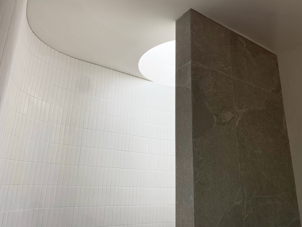 Varcon display home bathroom — Mont Albert North, architecturally designed ensuite with premium fixtures